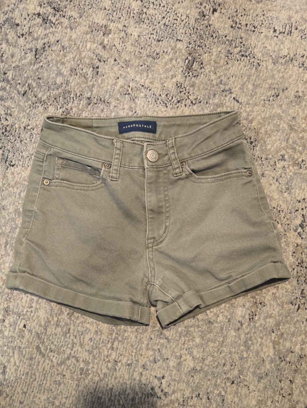 Aeropostale Olive High-Rise Denim Shorts for Women